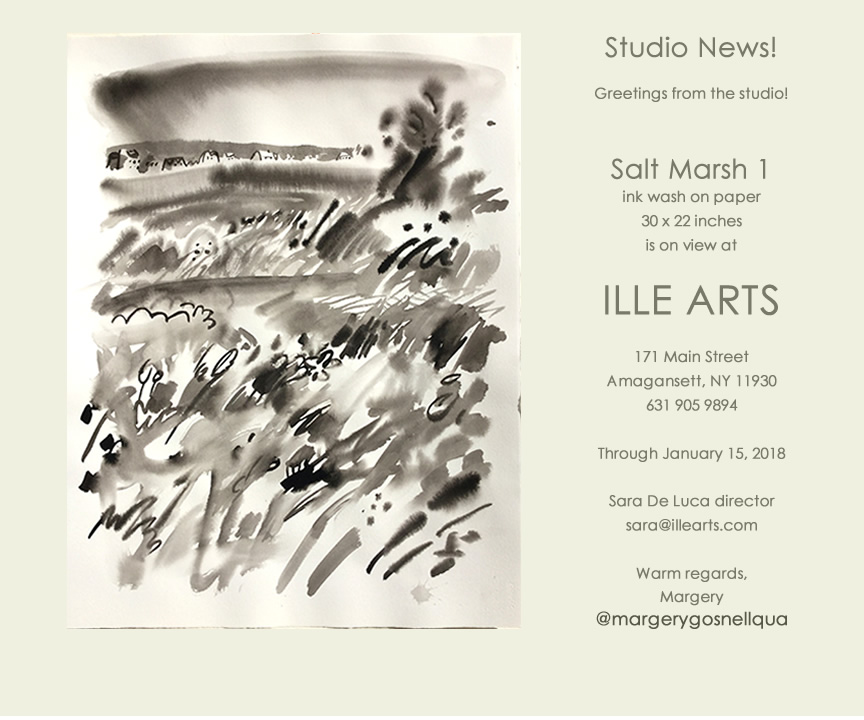 exhibit announcement at Ille Arts, Amagansett, December 2017